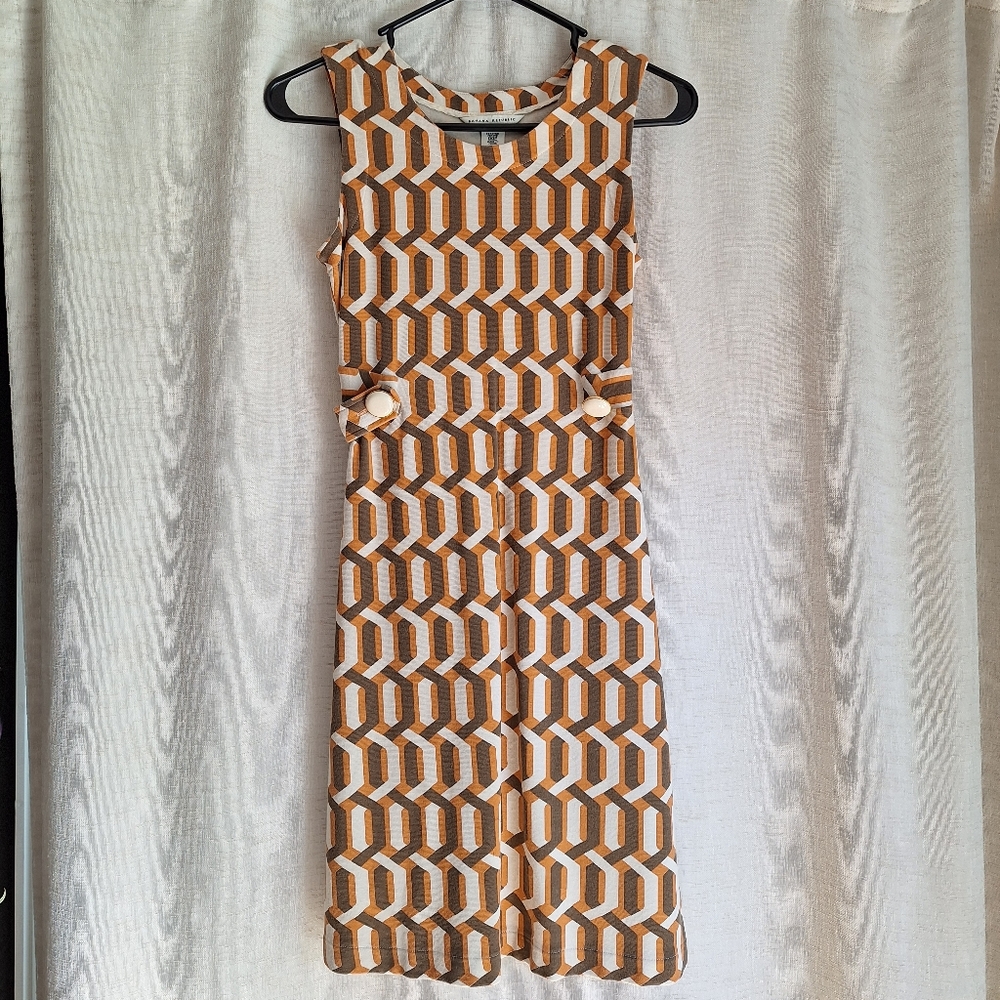 Banana Republic Women's Orange and White Dress